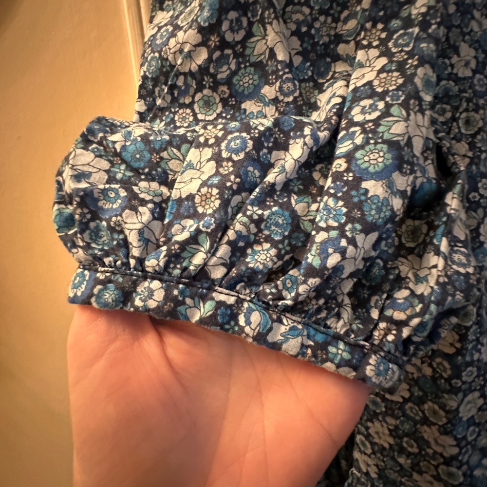 Hyacinth House - Blue Floral Tiered 3/4th Sleeve Dress - Picture 6 of 9